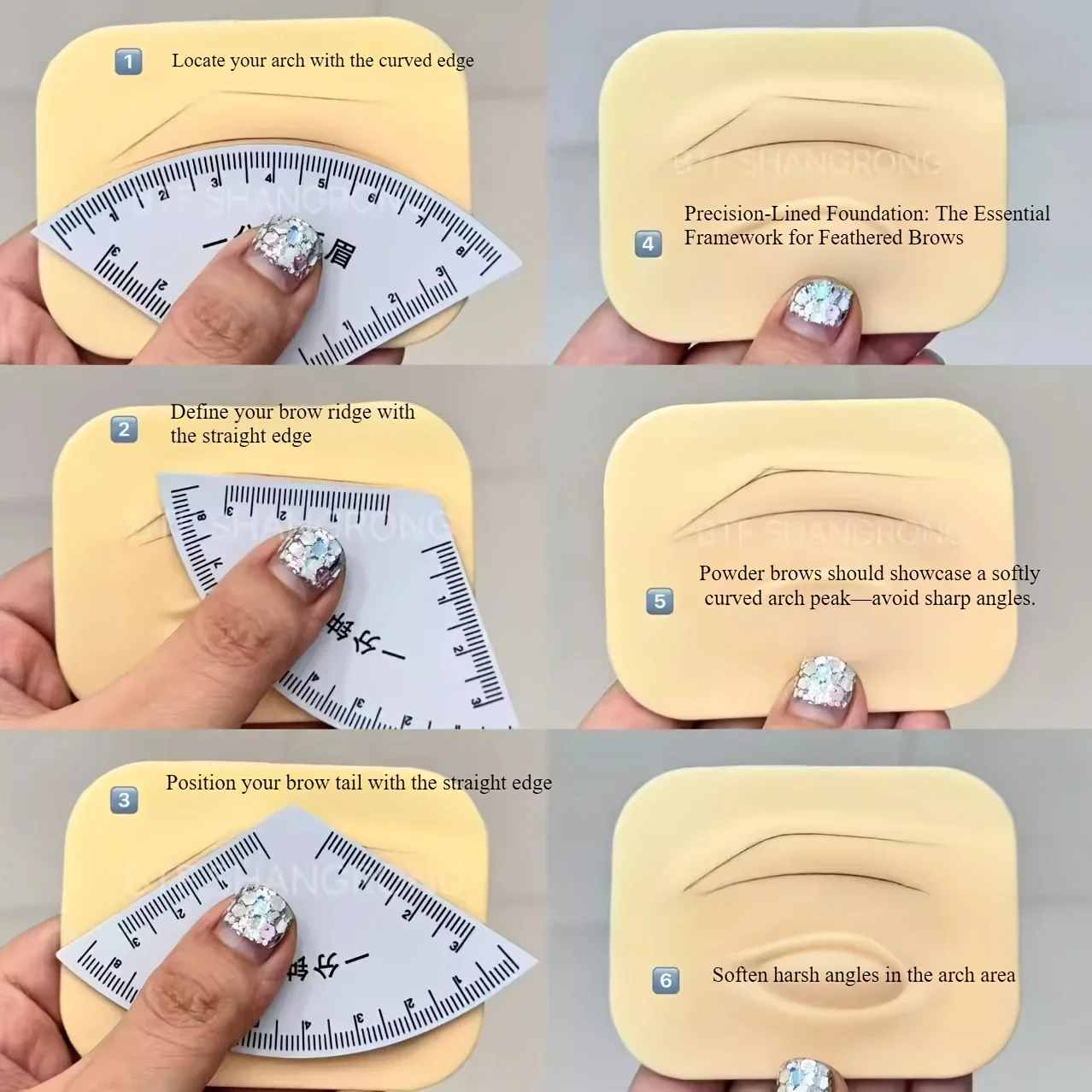 1PC wenkbrauwsjablonenkit - Instant Perfect Brows, multi-stijl sjablonen voor vrouwen, precisievormgevend hulpmiddel, dwaasbestendige gids