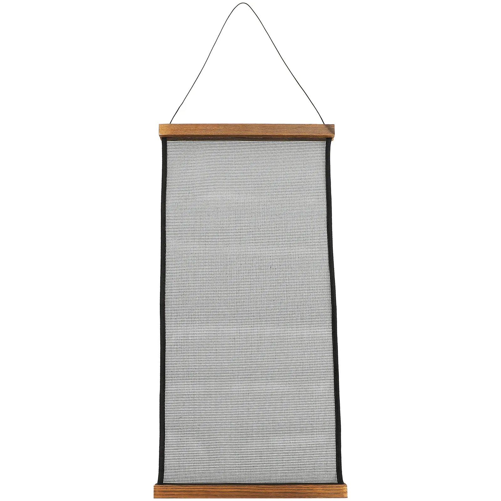 Jewelry Wall Organizer Hanging Display Rack for Earrings Necklaces Rings Bracelets Premium Wood Frame Mesh Fabric Panel Multi