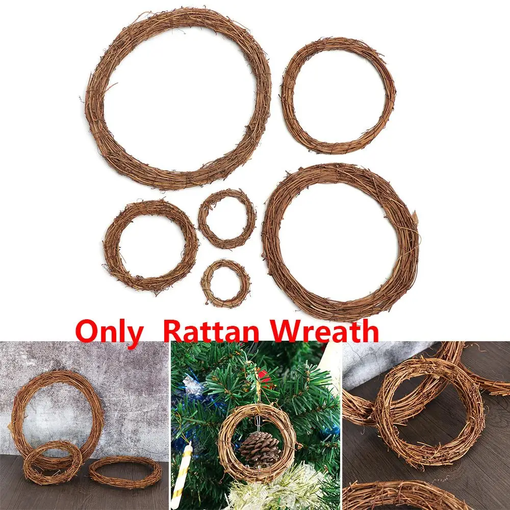 8-30CM Hot Wedding Wreaths Eid Murbark Sepak Takraw Rattan Garland Round Shape Ramadan Decoration