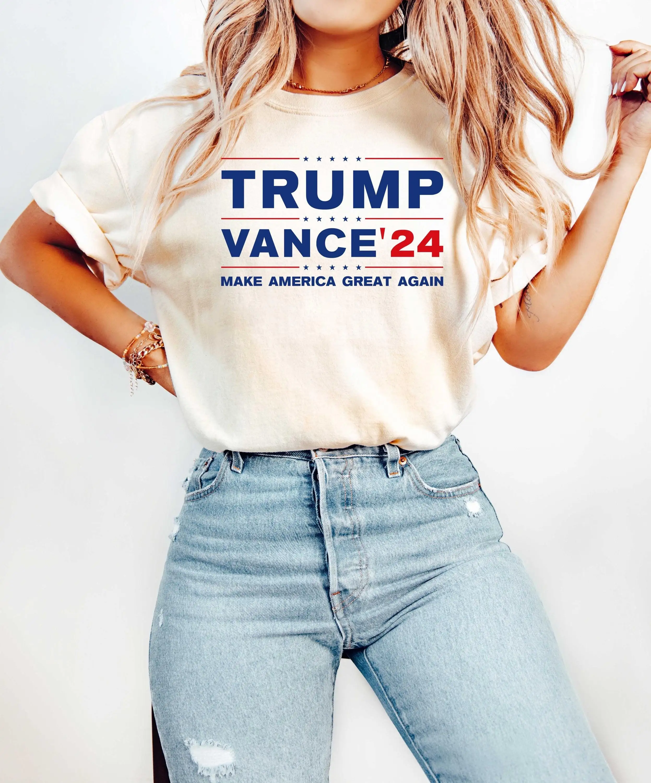 Trump 2024 camiseta Vance 24 elección Jd Maga mercancía nunca rendición Donald