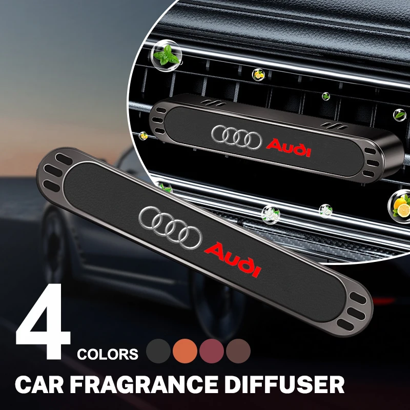 Premium-Legierungs-Autoduftspender für Lüftungsschlitze, langanhaltender Aromatherapie-Diffusor für Audi S-Line Aufkleber