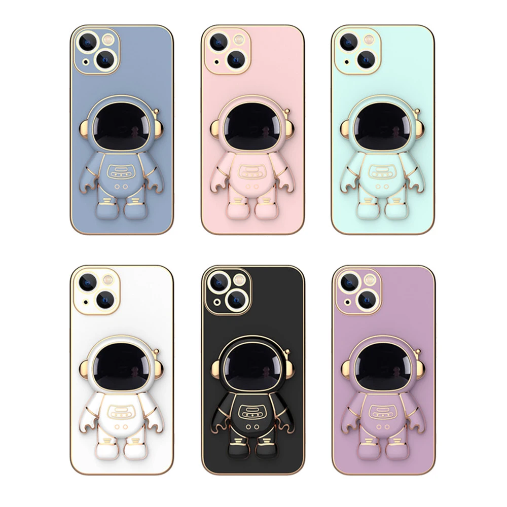 For iPhone 6S 7 8 Plus X XS Max XR 11 12 13 Pro Max SE 2 3 Cover With Phone Holder Stand Astronaut For iPhone Cases Accessories