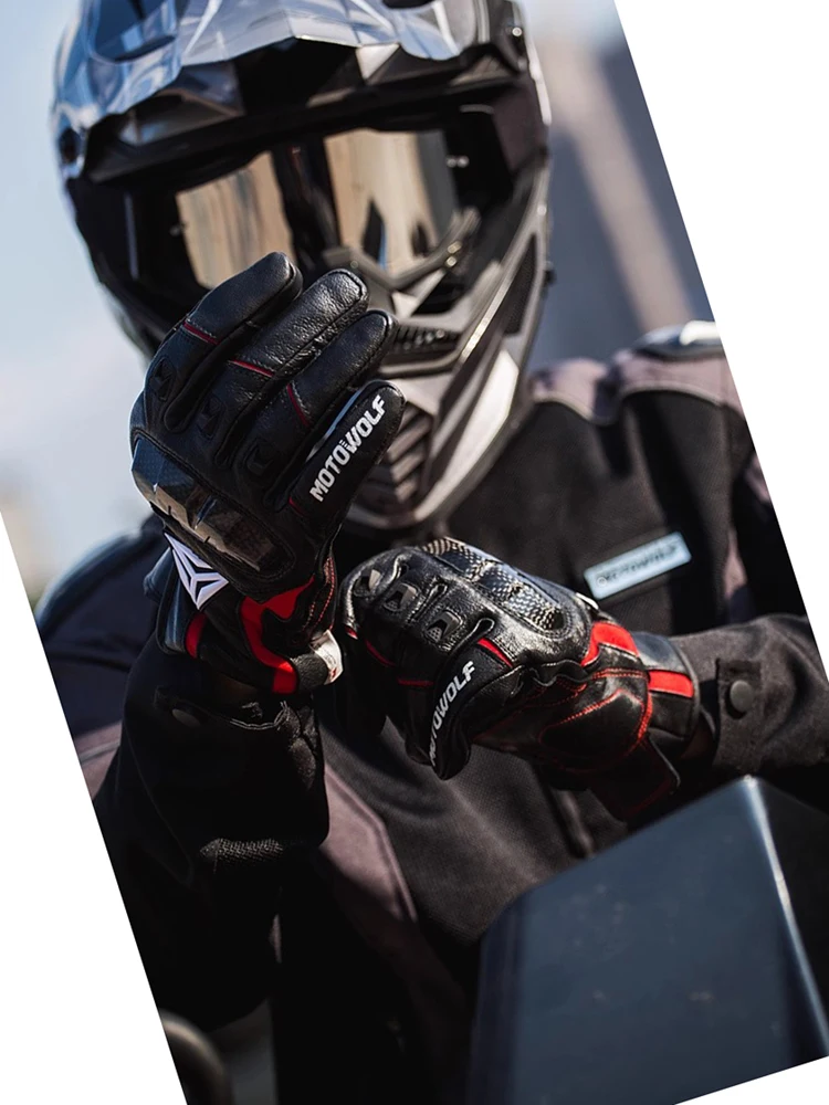 

Мотоциклетные перчатки из натуральной кожи из углеродного волокна, защита для мотокросса для езды на велосипеде, байкеров, мотоциклов, зимние сохраняющие тепло Luvas