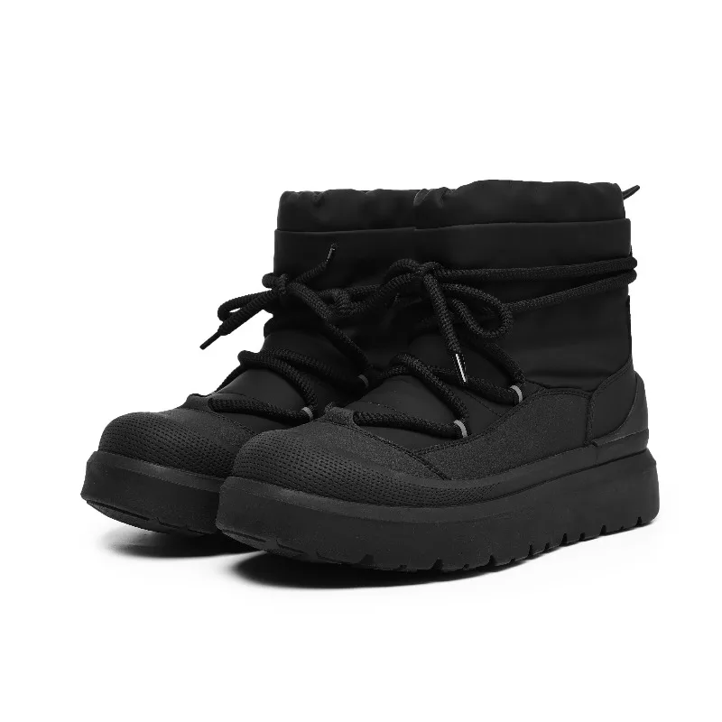 مصمم جديد الرجال أحذية الثلوج الشتاء عالية أعلى حذاء من الجلد في الهواء الطلق عدم الانزلاق مقاوم للماء أحذية قطنية غير رسمية أفخم أحذية العمل الدافئة