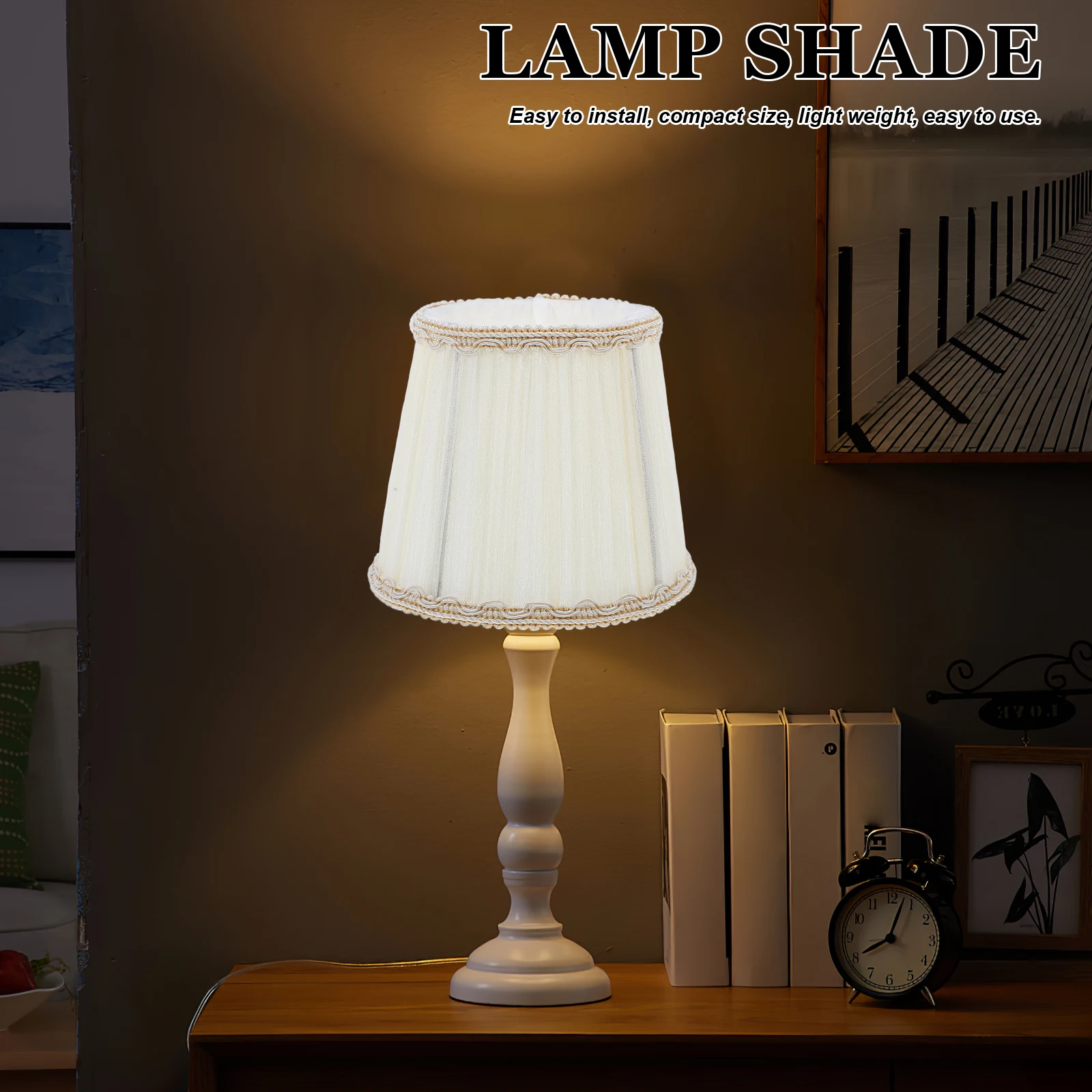 

1pc Fabric Lampshade Wall Light Shades Cloth Desk Clip Table Indoor Cover Replacement for Bedroom Study Dining Room Durability