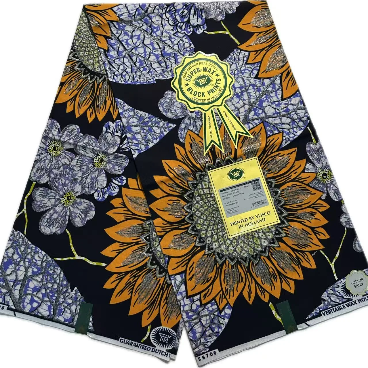 Nouveau Grand or cire 100% coton doux Batik haute qualité Original garanti véritable tissu de cire africaine Nigeria femmes Pagne