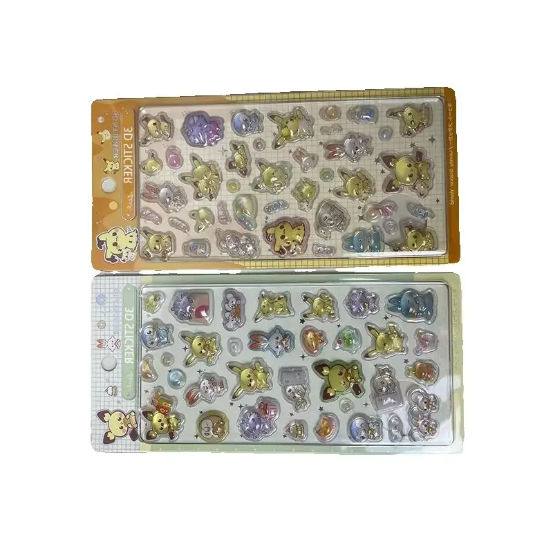 

Pokemon Pikachu 3D Relief Stickers Cute Cartoon Phone Case Laptop Decorative Bubble Decals Gifts