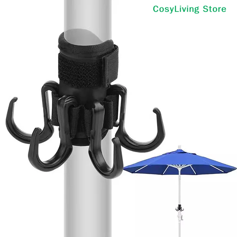 [CL]Durable Beach Umbrella Hanging 6 Hooks Towels Camera Bags Clothes Hanger Hook Camping Holder Trip Clip Beach Accessories[CL]