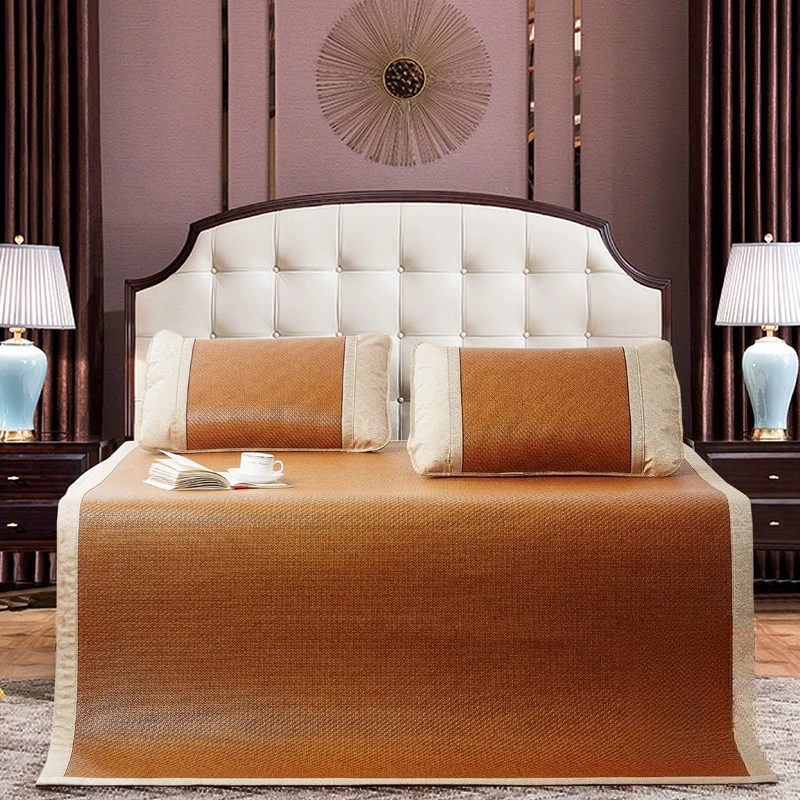 Double Foldable Soft Cool Mattress Mat 3pcs Set Summer Thickened Indonesian Rattan Cool Mat Breathable Skin friendly For Bedroom