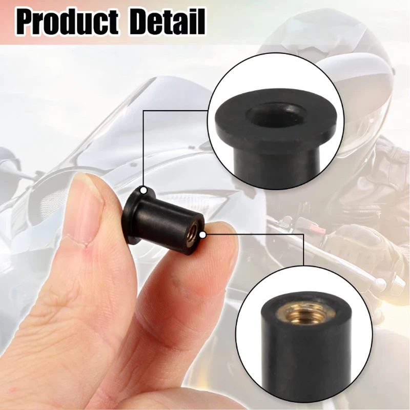M5/M6 Motorcycle Windshield Glass Nuts Fairing Bolts Rubber Expansion Screw Fasteners 10/20/30 PCS Motorcycle Accessories