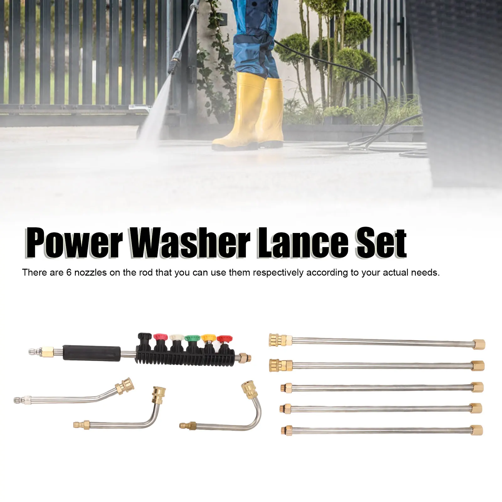 pressure-washer-extension-wand-5-straight-rod-3-curve-rod-set-power-washer-lance-with-6-nozzles-1-4in-quick-connect
