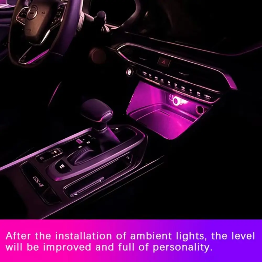 2Pcs Portable Design USB Ambient Light Colorful Lighting Plug Play LED Decorative Light Mini Size Car Atmosphere Lamps