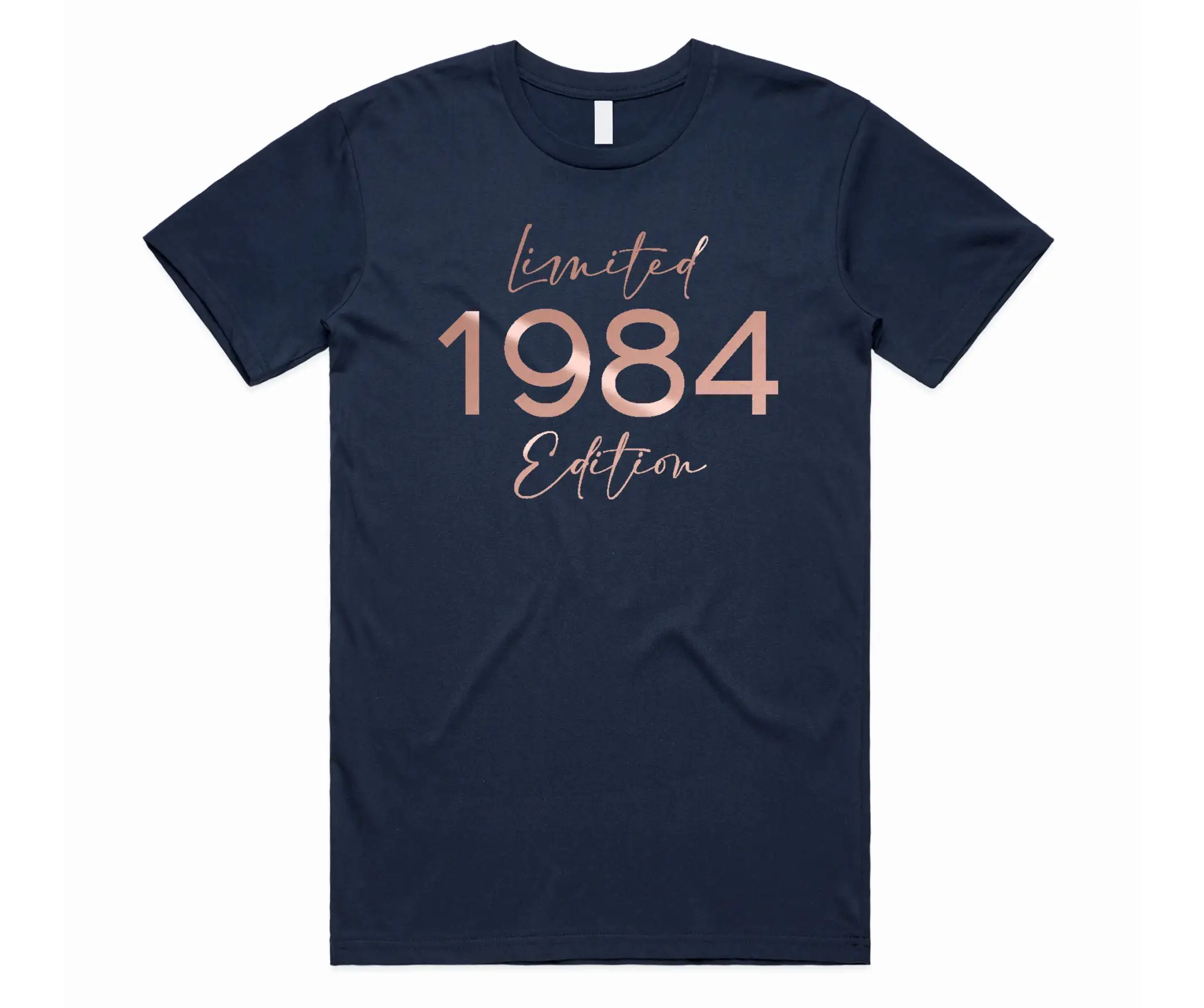 40Th 40 Fortieth 1984 Birthday Idea Present Year Date Born Party T Shirt Top Limited Edition Rose Gold Womens Hers