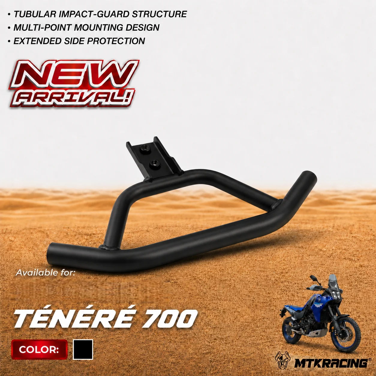 For YAMAHA TENERE 700 World Raid 2026 Front Crash Bar Spotlight Mount Support Auxiliary Bracket