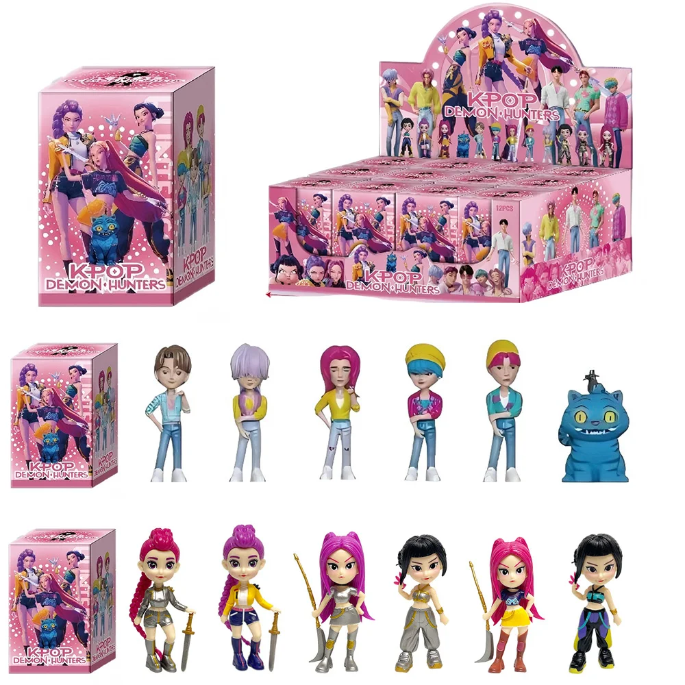 

Горячее аниме KPop Охотники на демонов Слепая коробка Серия Фигурка Игрушка Настольные статуи Орнамент День рождения Рождество Детские подарки