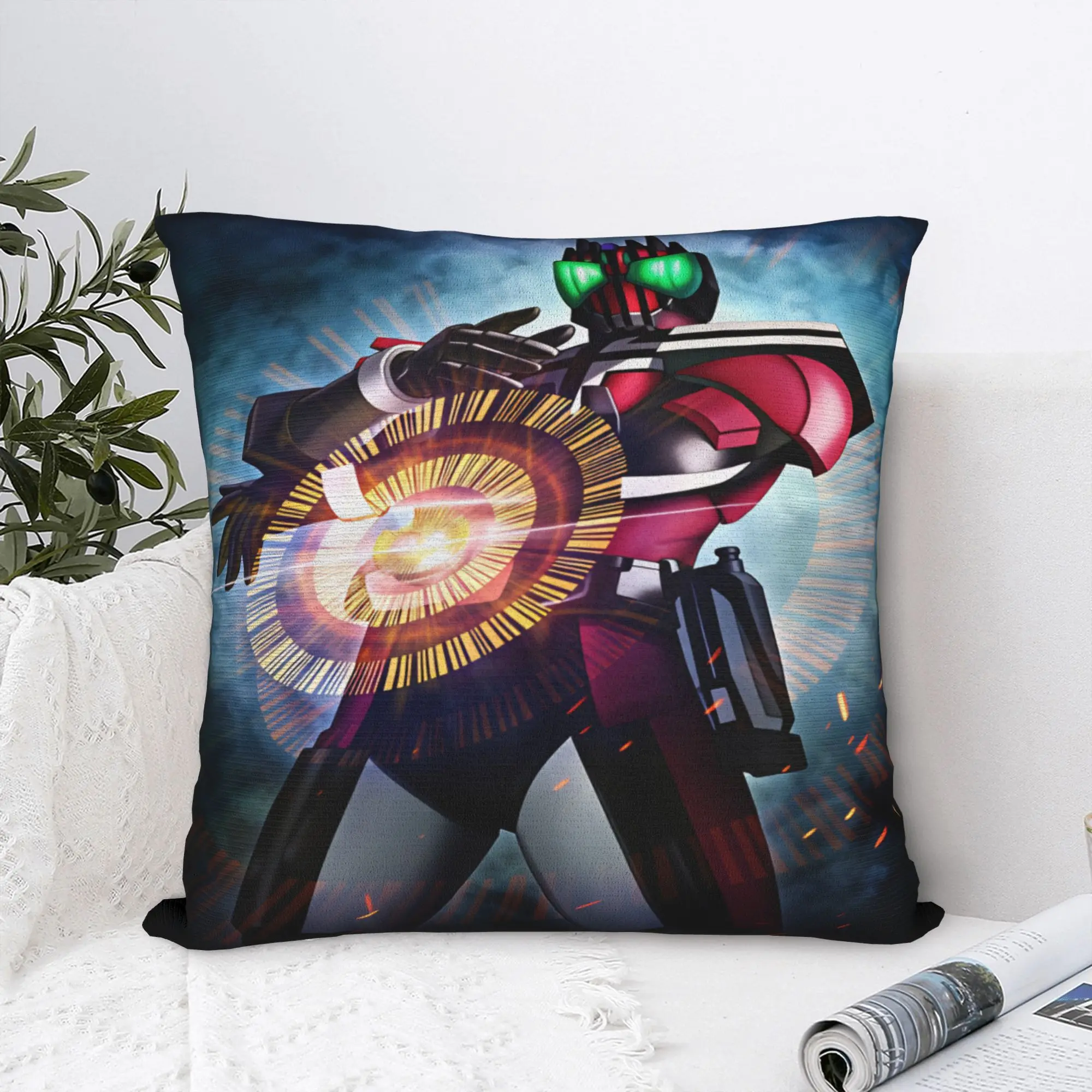 Kamen Rider  Pillow Case  Cute Funny Pillow Cover Print Pillowcases For Chair Sofa Home Decor