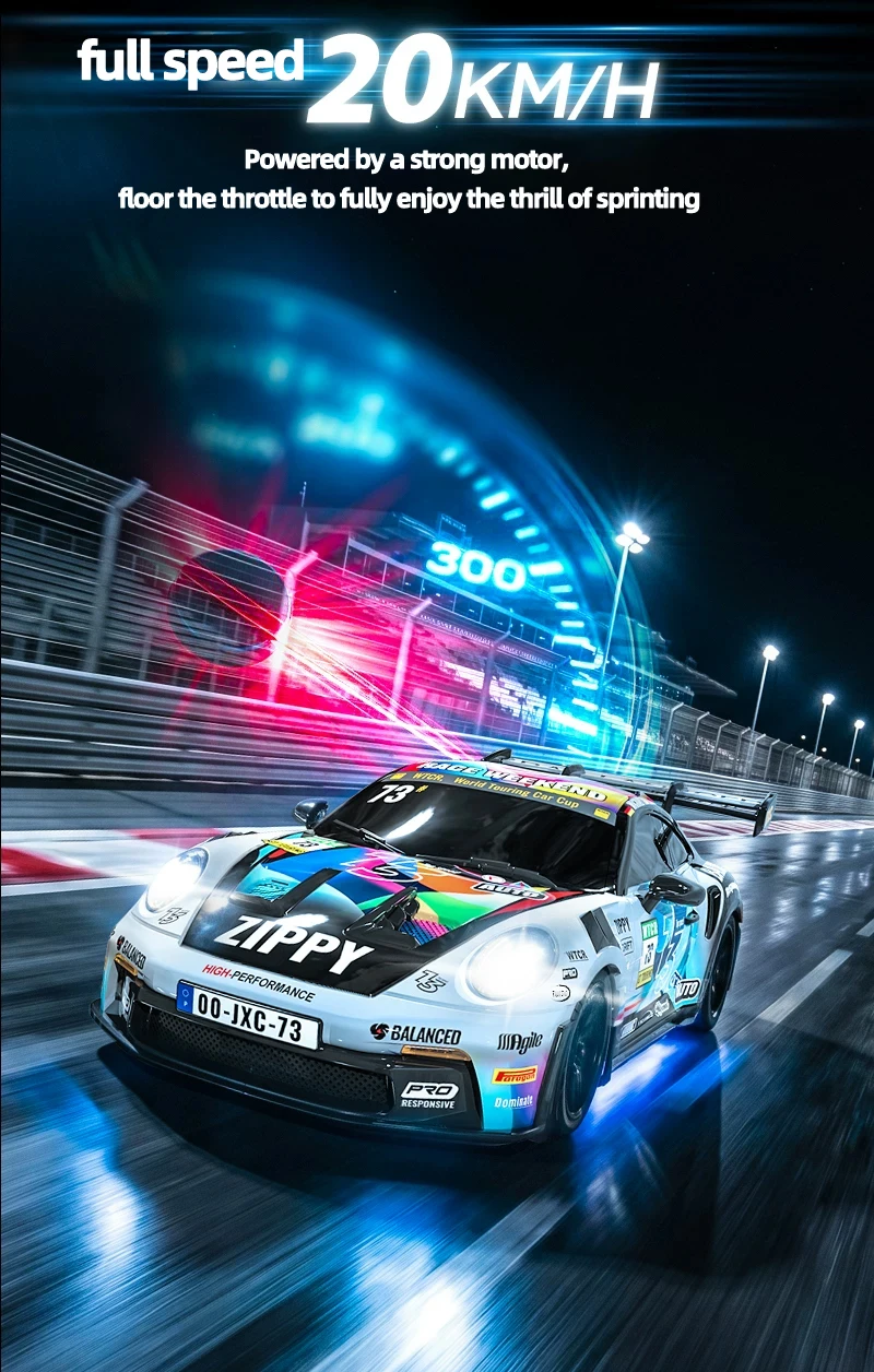 JXC PO4302 1:43 Mini High Speed 4WD RC Drift Racing Car 2.4G 20KM/H Full Proportional Throttle 8‑Color LED Light Hobby Toy Gift
