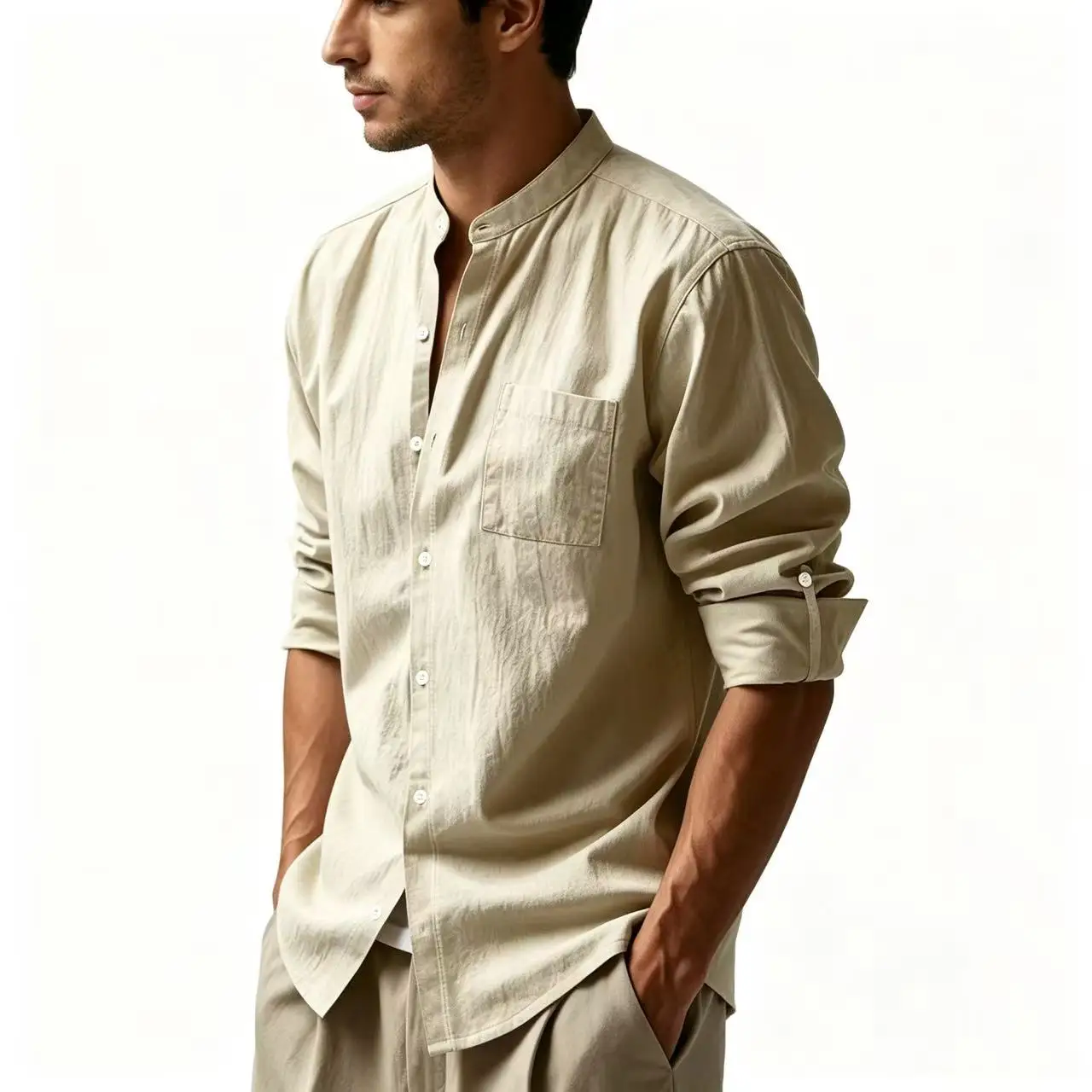 New Cotton Linen Shirts for Men Casual Shirts Lightweight Long Sleeve Henley Beach Shirts Hawaiian T Shirts for Men