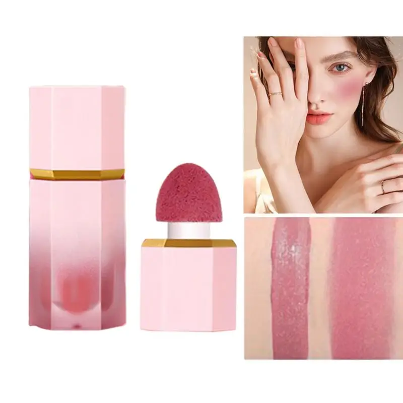 Cheek Liquid Blush With Cushion Liquid Illuminator Face Highlighter Long Lasting Natural Skin Tint Face Blush Wand Creamy Blush