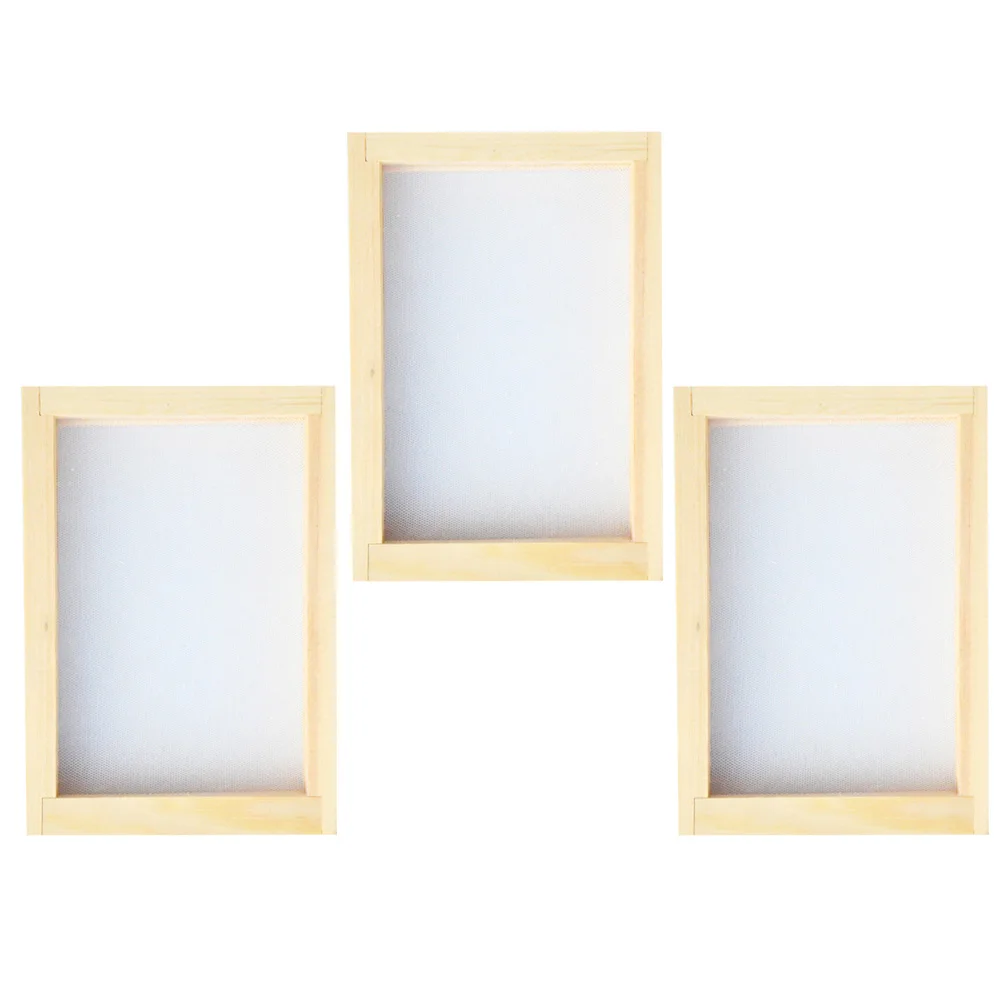 

3pcs Children's Handmade Paper Frame Reusable Wood Craft Kit for DIY T-Shirt Bag Design Educational Toy Environmental Activity