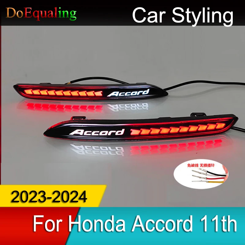 For Honda Accord MK11 11th 2024 2023 Modified Rear Bumper Light Brake Dedicated LED Tail Flow Turn Signal Navigation Parts