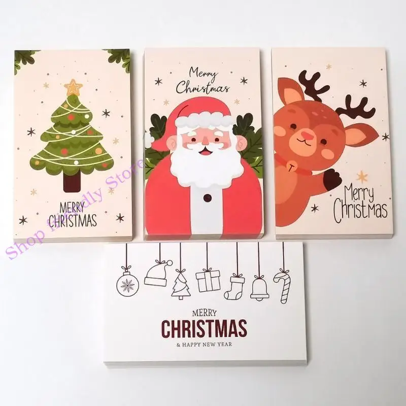 594a 50pcs بطاقات المعايدة لعيد الميلاد قرطاسية فارغة بطاقة عيد الميلاد لفيلم العيد الشتاء #4