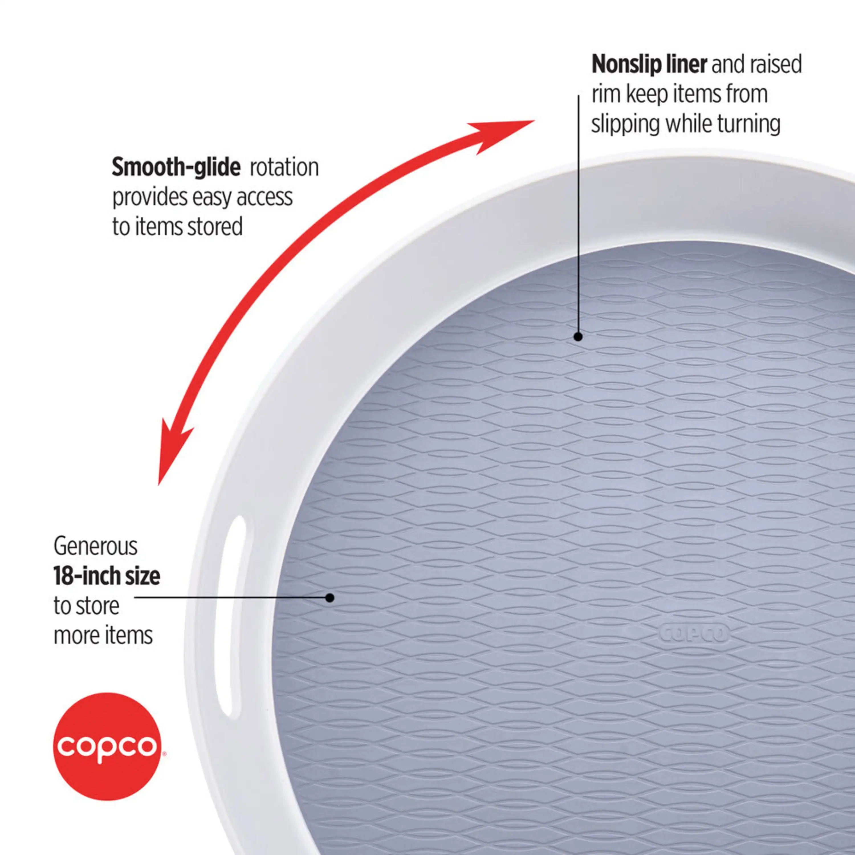Copco Basics 18-inch Non-Skid Under Sink Storage Turn Table