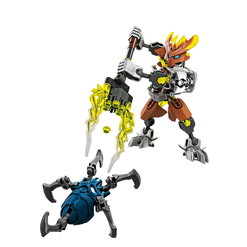 Gouden Masker Bionicle Ice Master Bouwstenen Beschermer Kopaka Anime Actionfiguren Soldaat Robot Steentjes Speelgoed voor Jongens Cadeaus - afbeelding 1