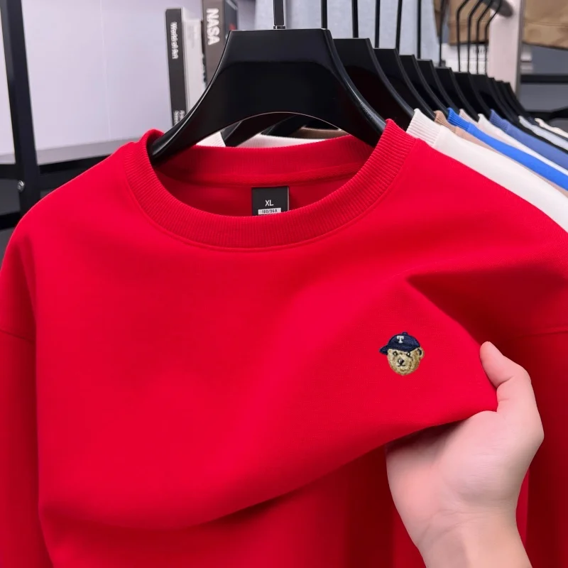 Hochwertiger neuer Trend: Herren-Sweatshirt mit Rundhalsausschnitt, leichte Luxusmarke, Herbst/Winter, weich, bequem, modisch, exquisite Stickerei, Pullover – Detail 12
