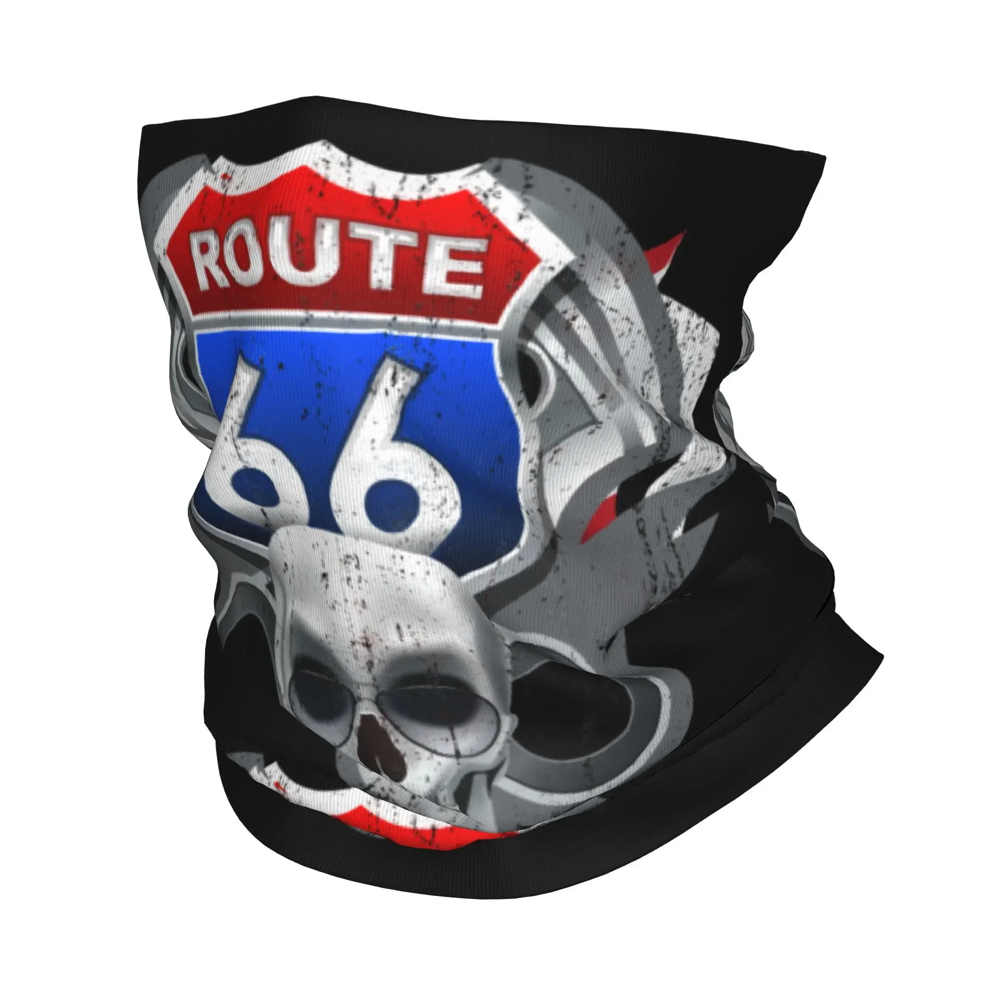 New Route 66 Motorcycle Biker Bandana Winter Neck Warmer Men Windproof Wrap Face Scarf for Hiking  Gaiter Headband