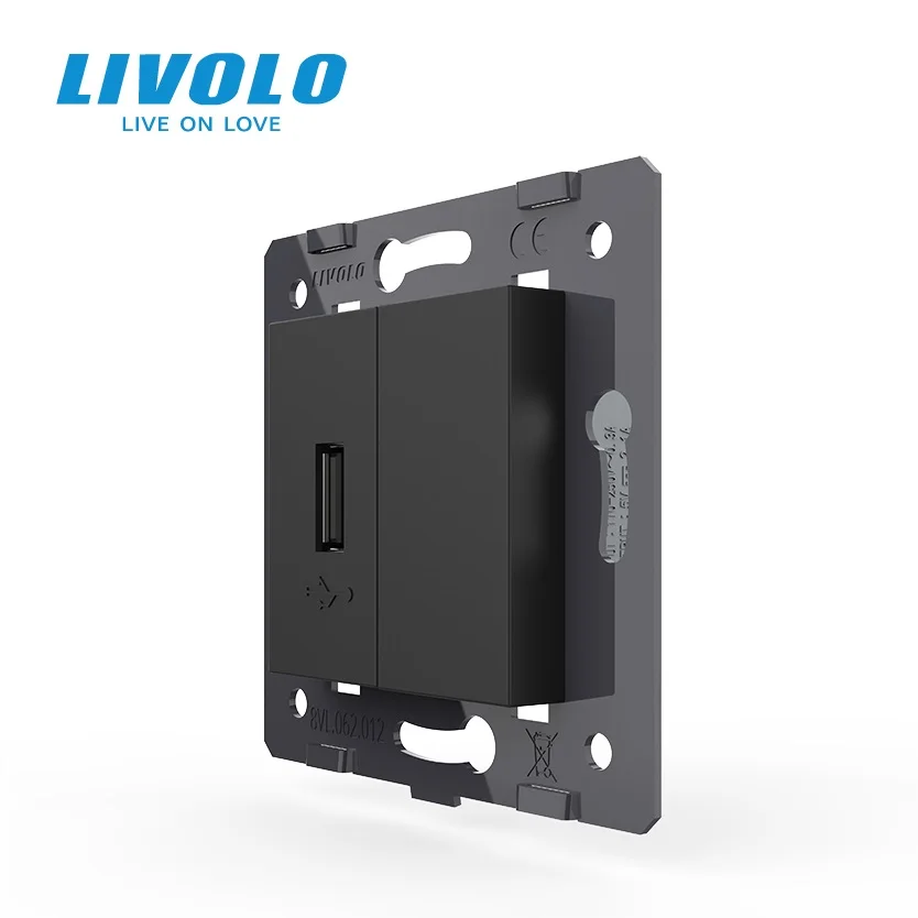 Livolo EU Standard DIY Parts,White Plastic Materials , Power Socket , Function Key for USB Socket,VL-C7-1USB-11