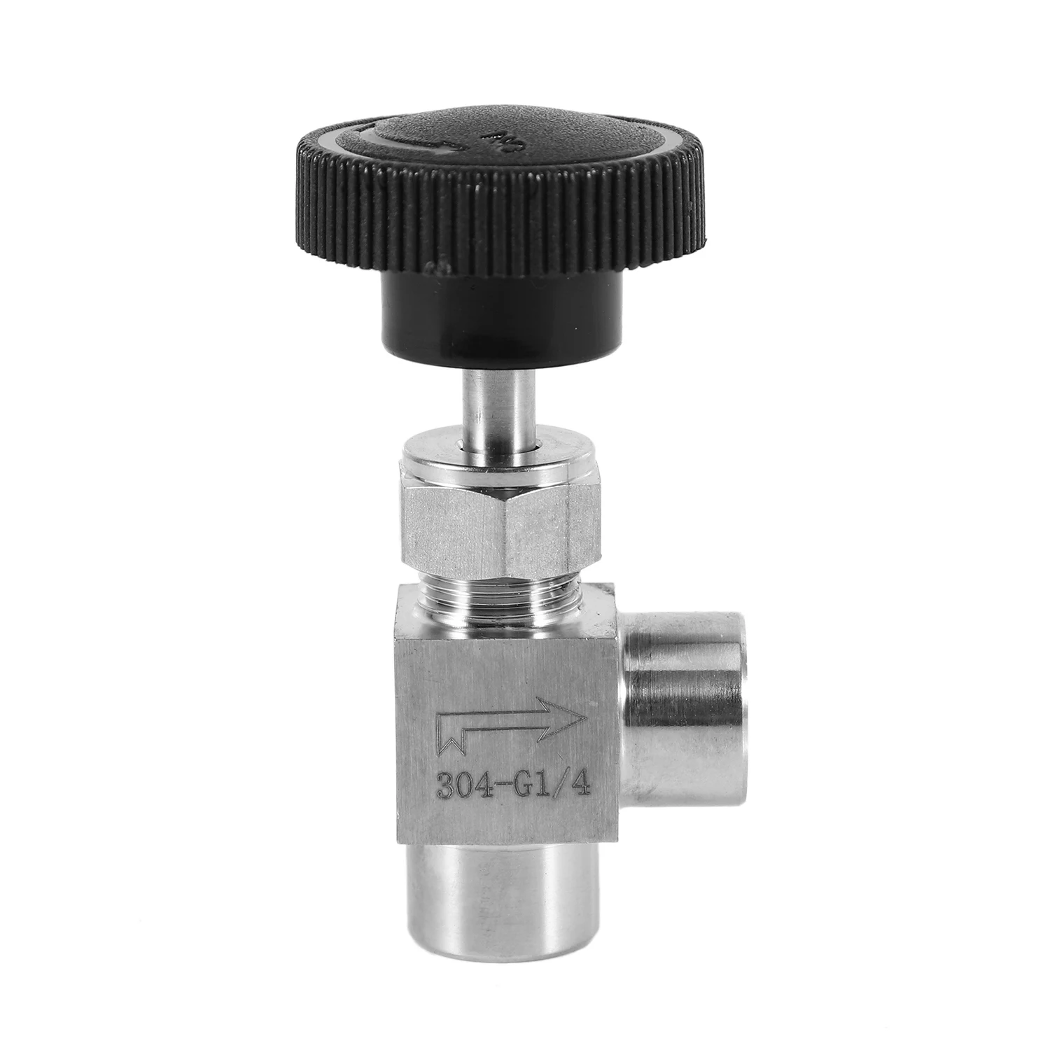 Needle Valve Adjustable Needle Valve 1/4 Inch Right Angle Female Thread SS304 for Water Gas Oil