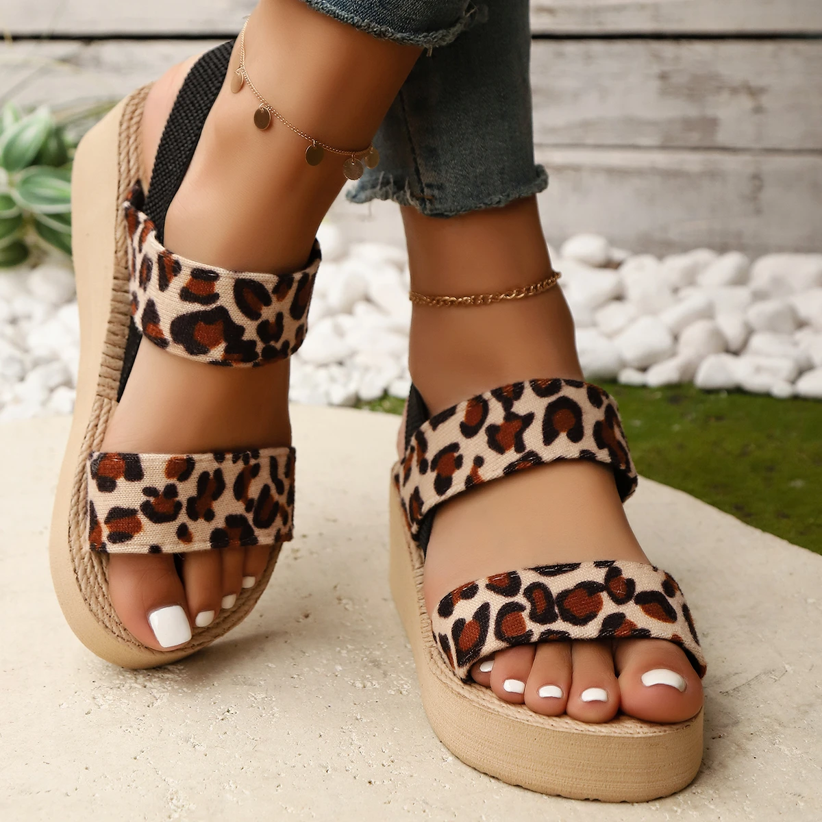 New Women Summer Sandals Leisure Wedges Shoes Soft EVA Sole Light Weight Elastic Back Strap Girls Student Platform Sandalias