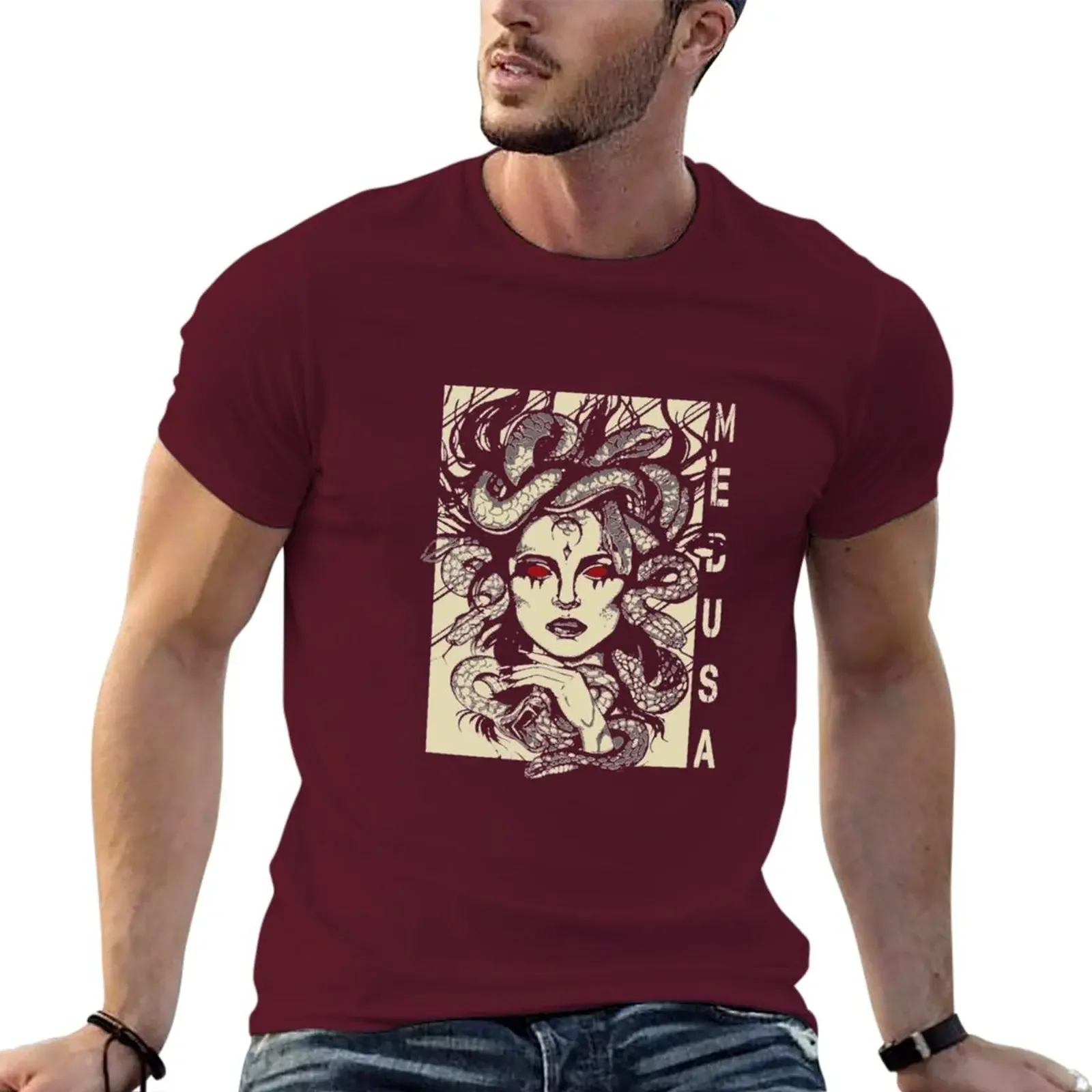 Hot Sale Round Collar New Medusa T-Shirt Medusa The gorgon In greek mythology by Iravgustane tees plain black Informal funny men