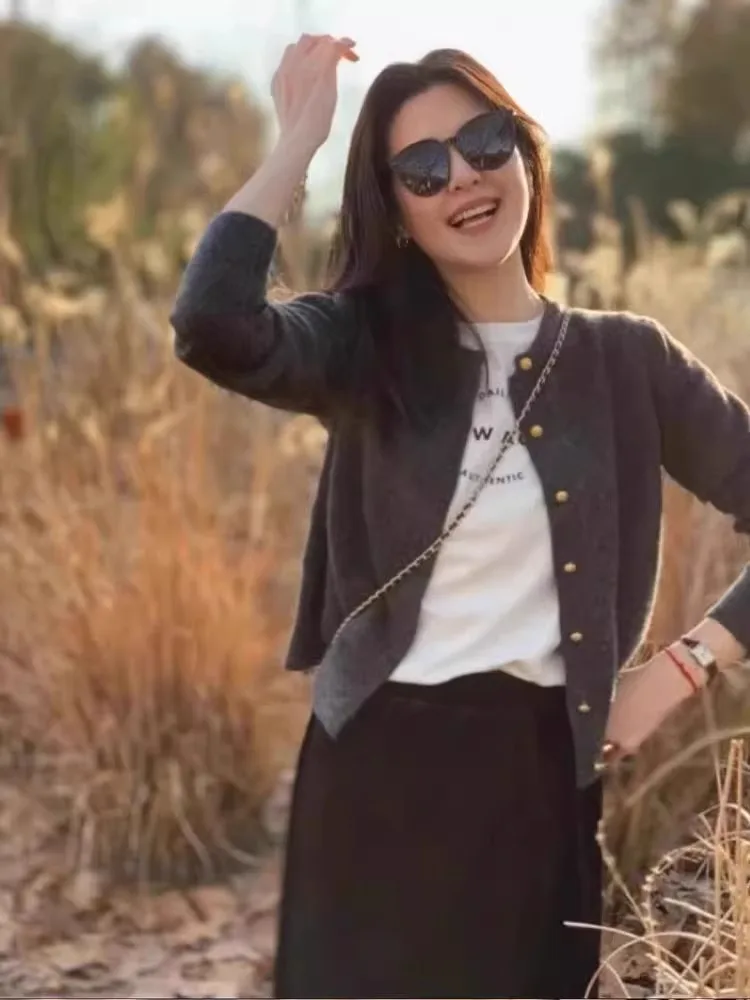 Deep ey Strickpullover ort Sve Long Sve Damen Oberbekleidung Frühling Herbst Neu Sle Pendeln Sle Button rund Ne