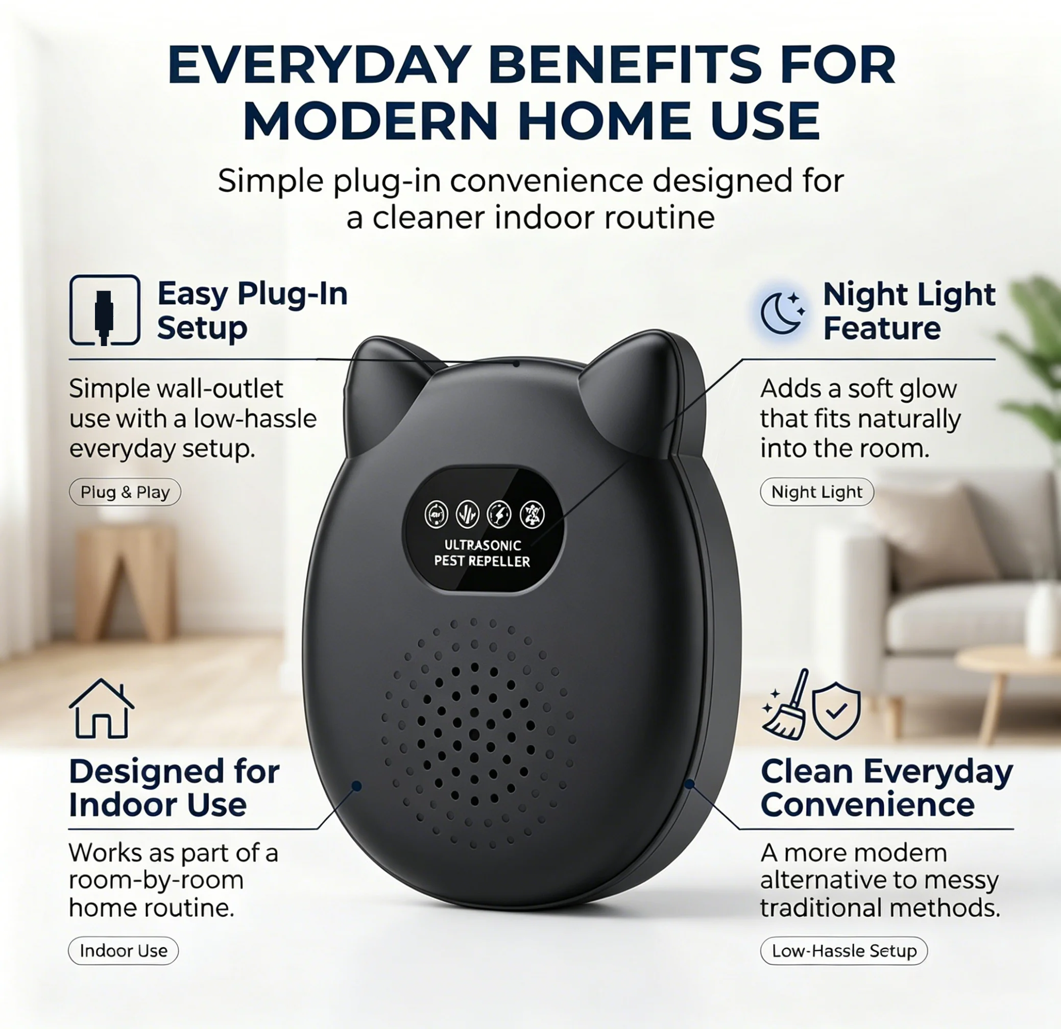 2pcs Ultrasonic Mice Mouse Repellent Anti Mosquito Repellent for Mice Rodent Pest for Control Rodent Rat Repellent Electronic