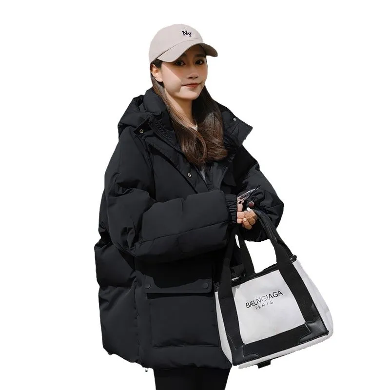 2025년 가을 겨울 루즈핏 두꺼운 한국 여성용 솜 패딩 재킷