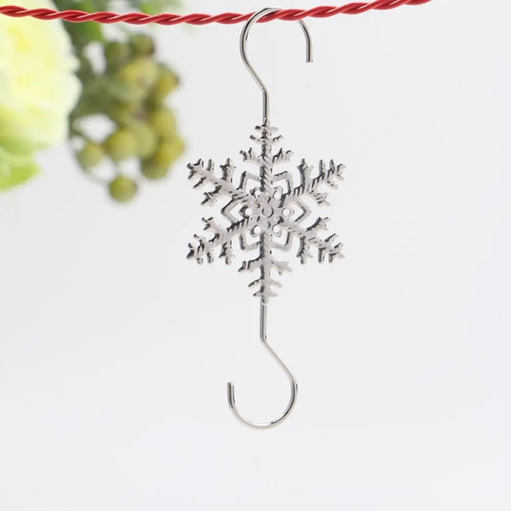 10 Pcs S-Shaped Christmas Hook Christmas Snowflake Hook Metal Xmas Tree Swirl Hooks for Balls Small Ornaments