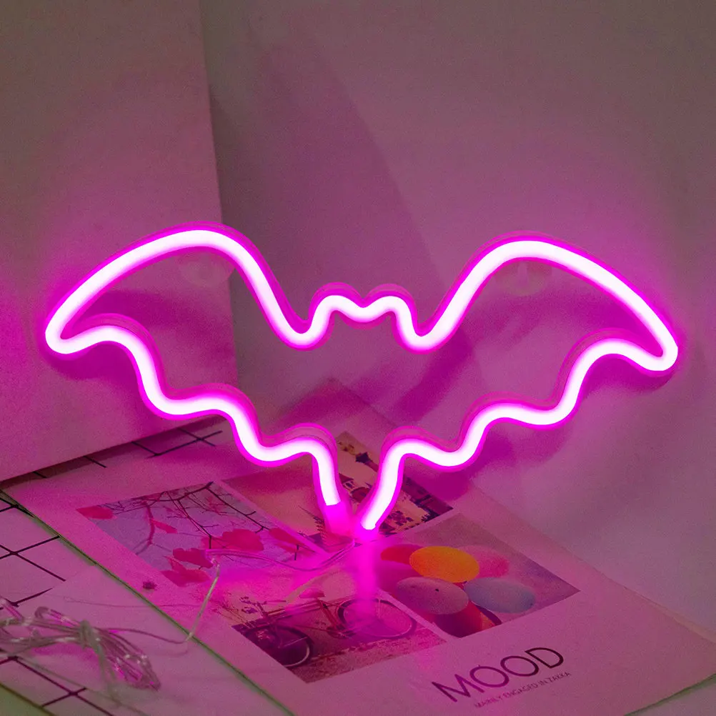

Bat LED Neon Light High Quality LED Strip Comfortable Warm Light Bedroom Living Room Study Office Decoration Creative Lamp Decor