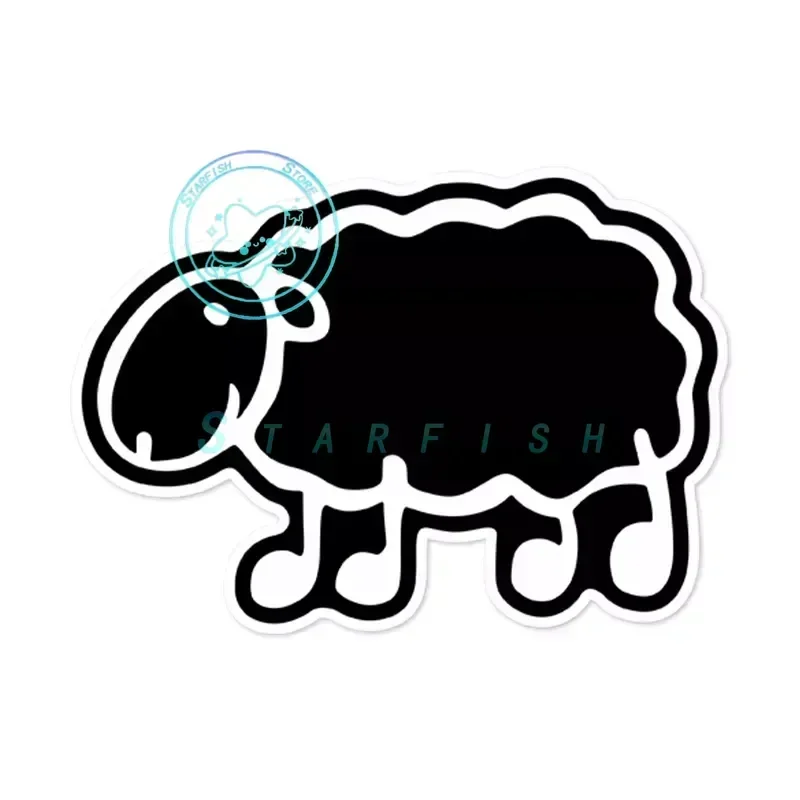 Fun Self Adhesive Paper Black Laca Sheep Car Sticker Bumper Rear Window Waterproof Car Decoration PVC Material Waterproof