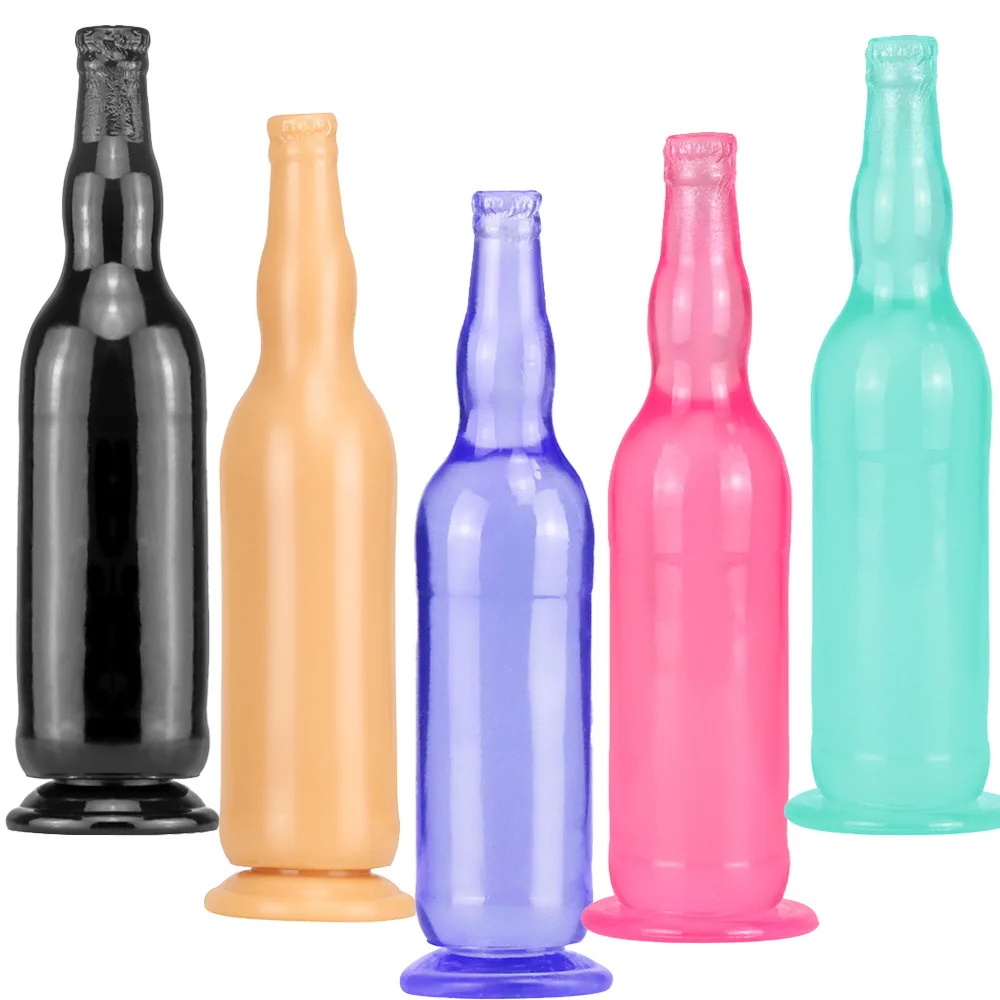 Huge bottle Anal Dildo Man Butt Plug Anal Sex Toys Vagina Anus Expander Suction Cup Silicone Beer Bottle Sex Toy for Adult Gay