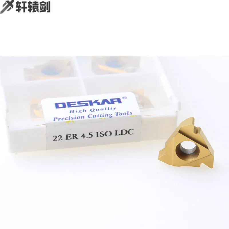 CNC Thread Turning Tool, Carbide Insert, Slotting Torno, 22ER IR 3.5 4 4.5 5 5.5 6 ISO LDA LDC, 10Pcs
