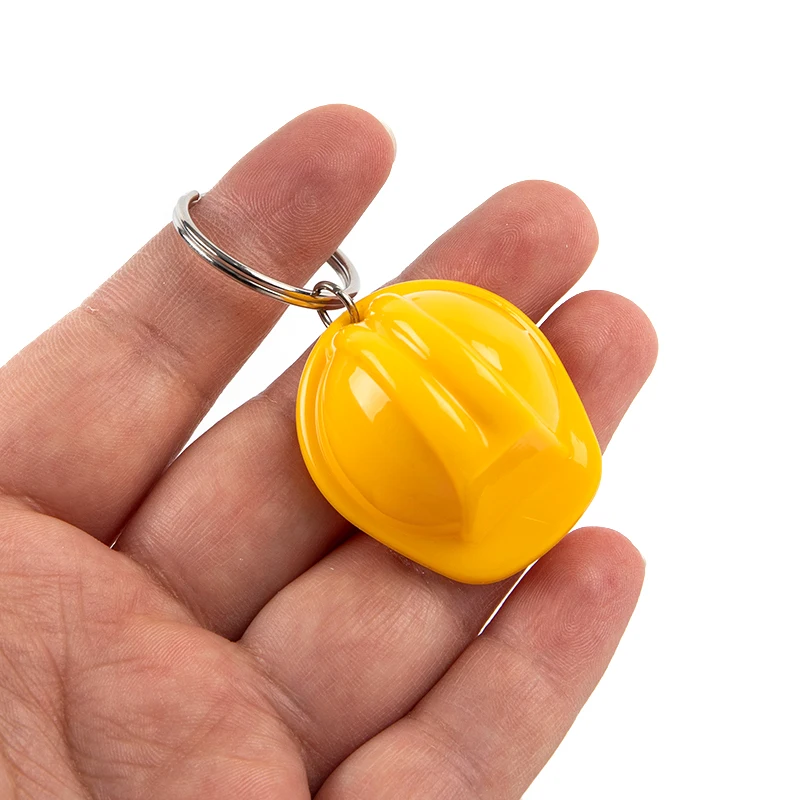 Helmet Hard Hat Keychain Holiday Creative Safety Helmet Keying Jewelry Gift Plastic 3D Helmet Keychain