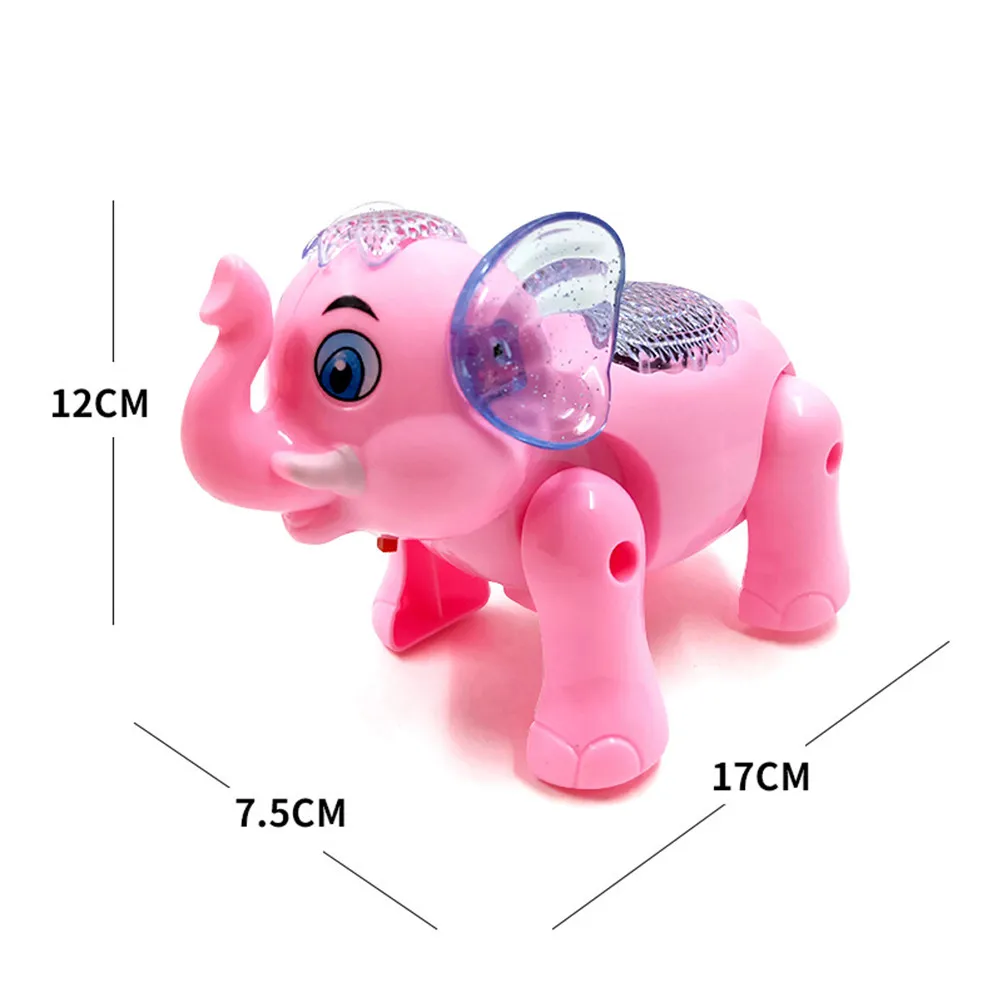 

Electric Glowing Musical Elephant Pull Traction Cartoon Kids Entertainment Light Up Baby Animal Gift Fun Educational Play Random