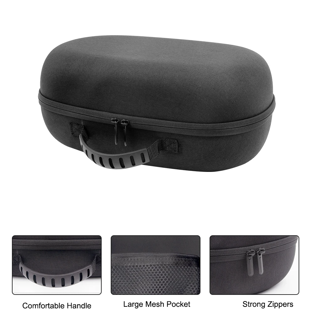 

Жесткая сумка для переноски с крышкой для объектива, противоударный дорожный чехол, сумка с сетчатым карманом, защищающая от царапин, для аксессуаров для гарнитуры Meta Quest 3 VR