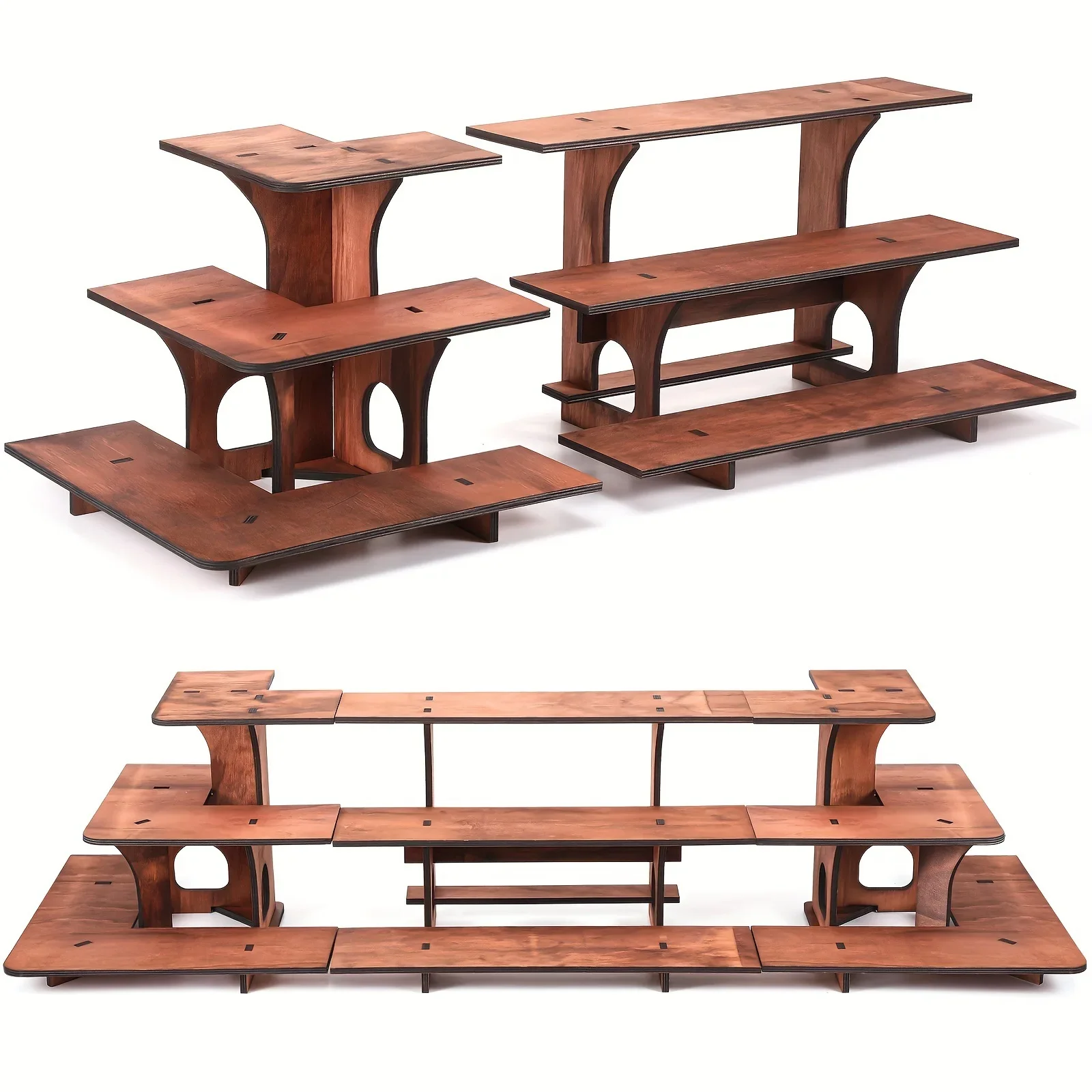 

3 pieces of 40-inch wooden 3-story retail table display stand