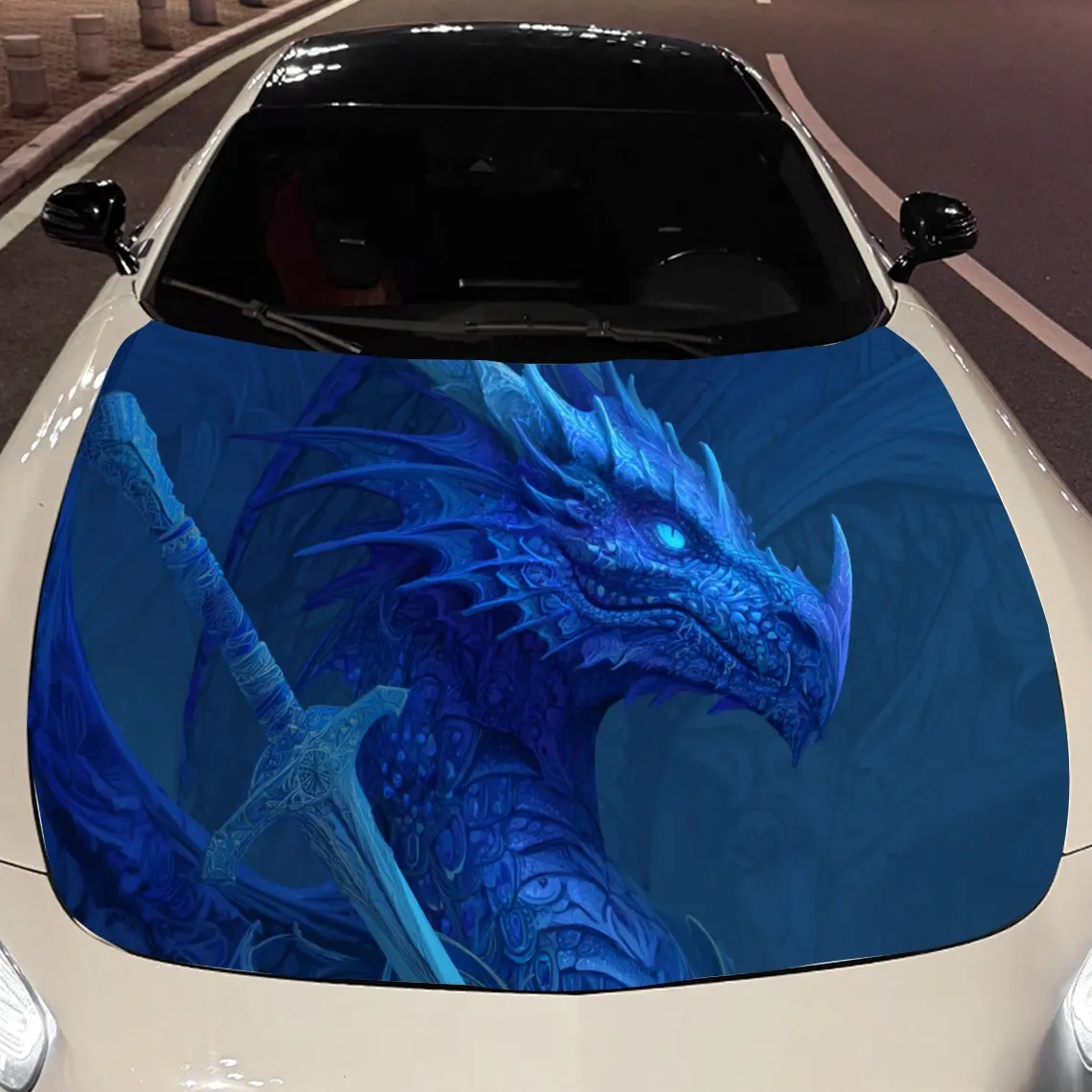 التنين العدالة الزرقاء يلحام غطاء السيارة ملصقات الفينيل لحماية سطح السيارة ملصق تزيين السيارة غطاء الفينيل يلتف ث