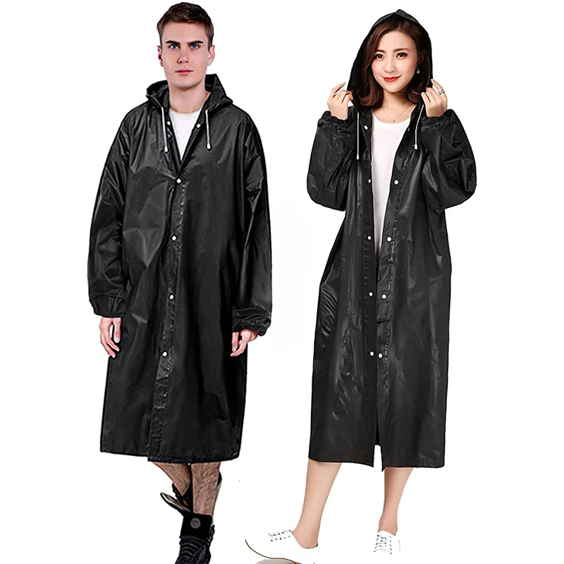 EVA Long Raincoat Unisex Male Women Rain Coats Poncho Suit Jacket Tourist Bike Ladies Running Hooded Hiking Rainwears Waterproof