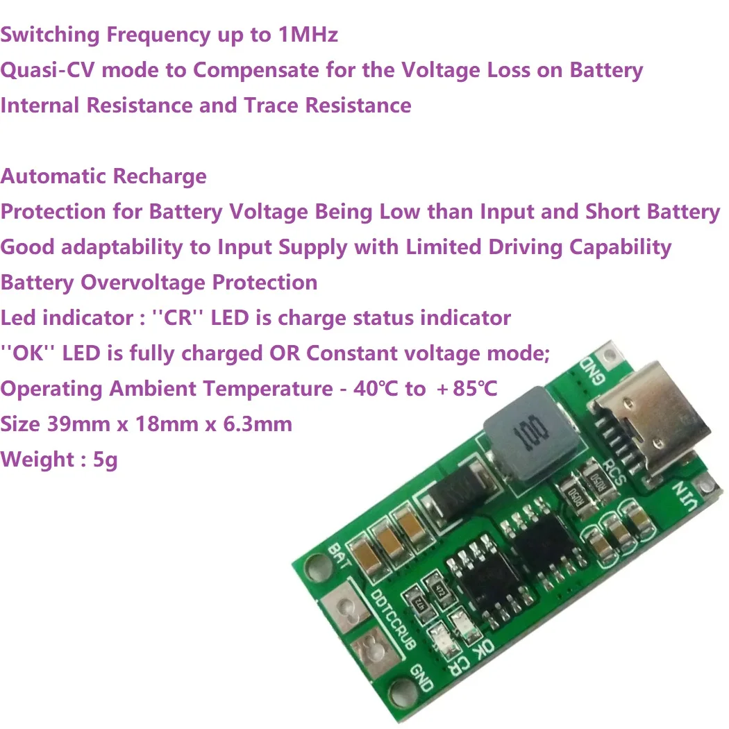 

Многоячеечное зарядное устройство Type-c Step-up Boost Li-po, 1–4 А, полимерное, литий-ионное зарядное устройство постоянного тока от 3–6 В до 8,4 В 12,6 В 16,8 В для 7,4 В 11,1 В 14,8 В 18650