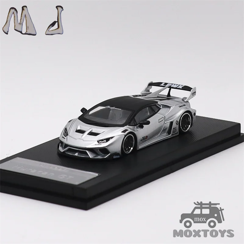 

MJ Model 1:64 Huracan LP610 GT LB-Silhouette Works Repeat Silver Diecast Model Car